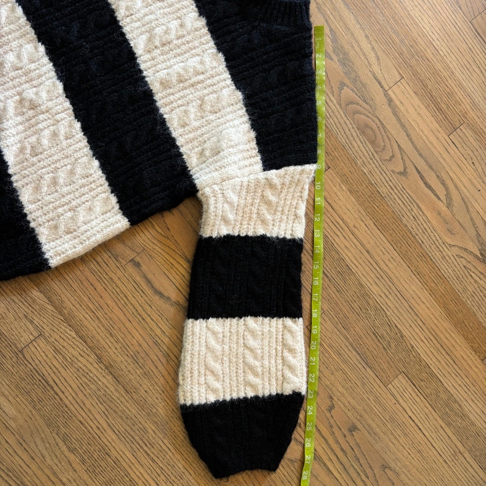 English Factory Endless Rose Striped Cable Knit Sweater Black White Small NWT - Picture 7 of 8